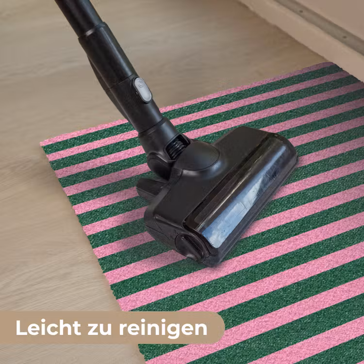 Verticale strepen - Groen - Roze Deurmat klein 898 -reinigen_DE