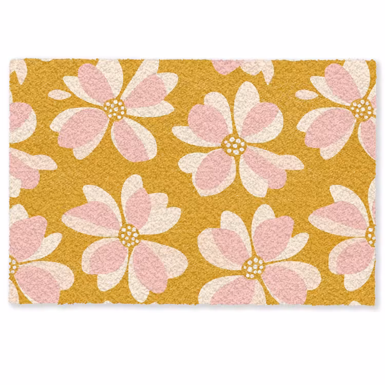 Vintage - Bloemen - Okergeel Deurmat klein 898 -zkaufland3d