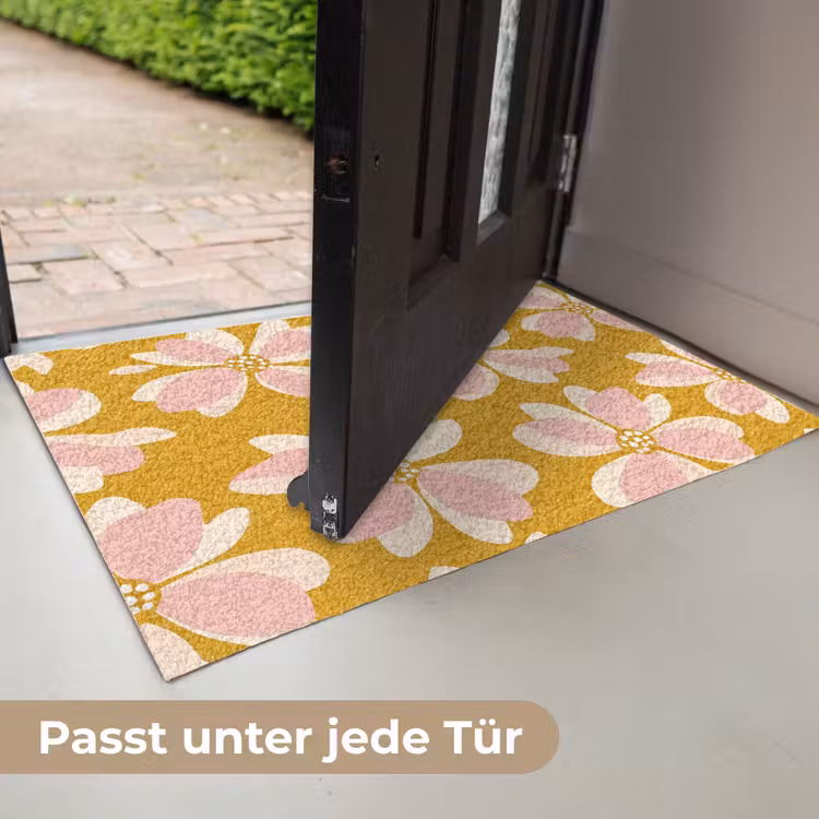 Vintage - Bloemen - Okergeel Deurmat klein 898 -USP_DE