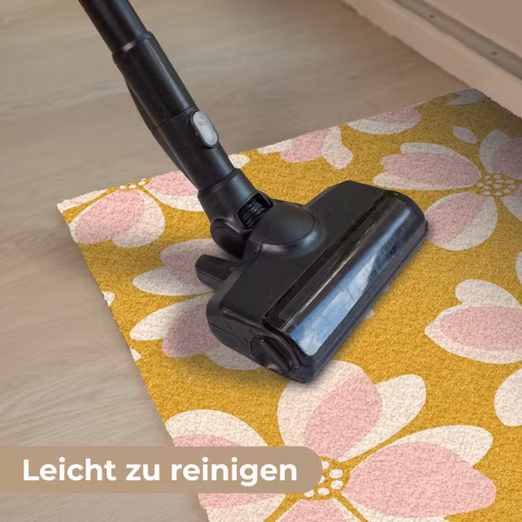 Vintage - Bloemen - Okergeel Deurmat klein 898 -reinigen_DE