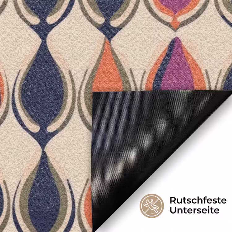 Vintage - Retro - Kleurrijk Deurmat klein 898 -antislip_DE