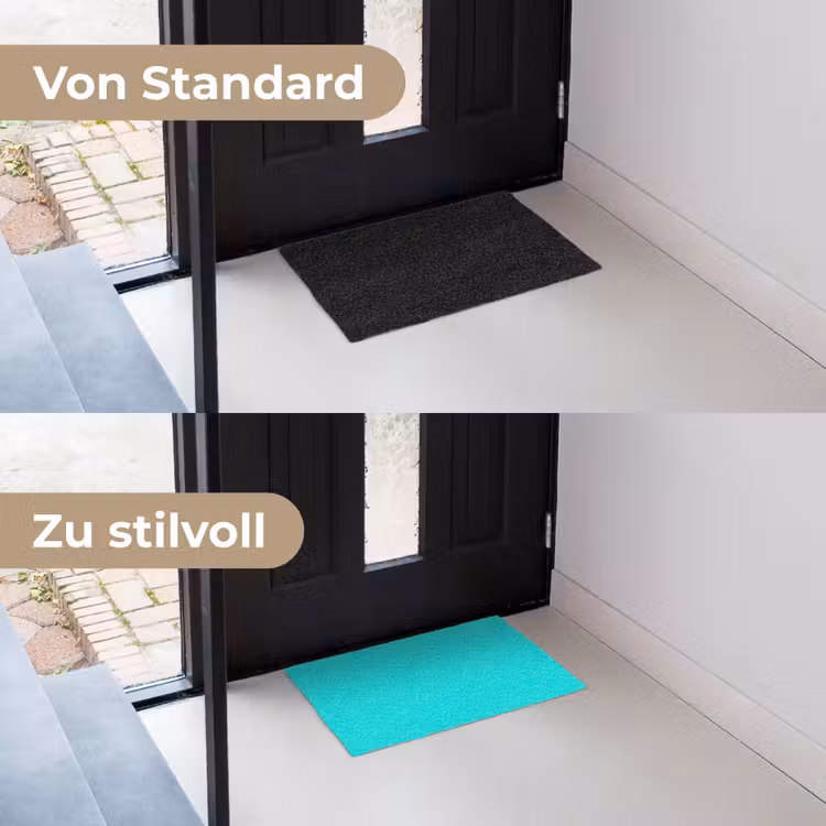Vivid - Aquamarine - Turkoois Deurmat klein 898 -voor-na_DE