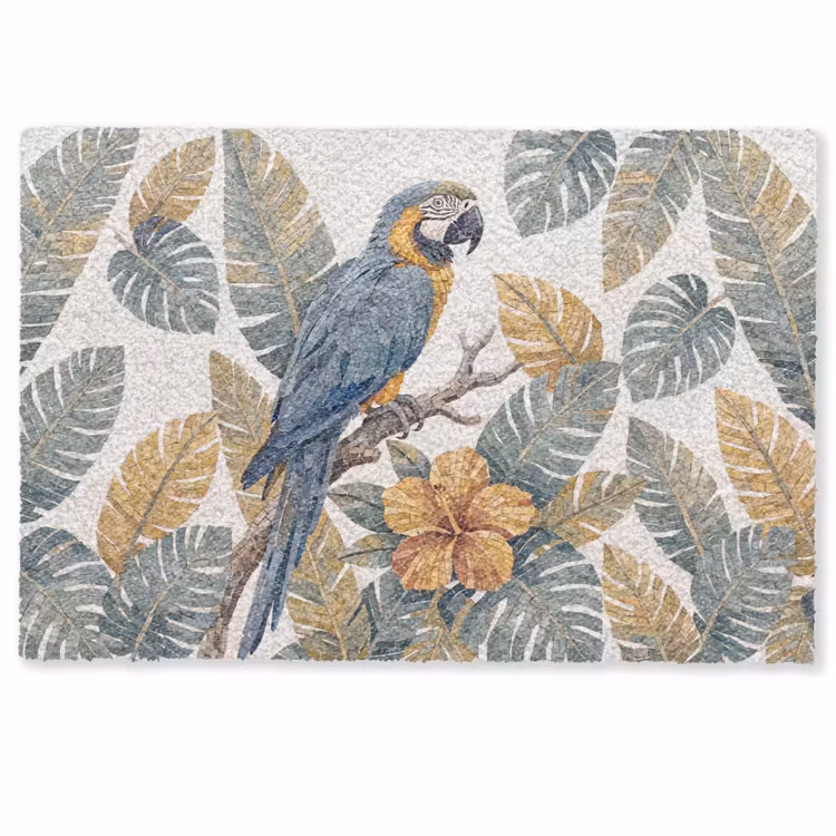 Vogel - Tak - Natuur - Mozaïek - Blauw Deurmat klein -zkaufland3d
