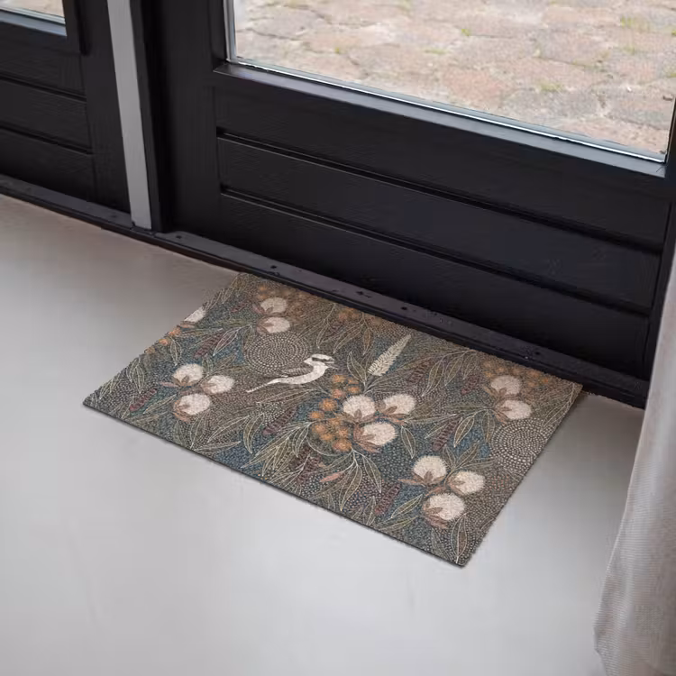 Vogel - Bladeren - Natuur - Illustratie - Groen Deurmat klein -sfeer2