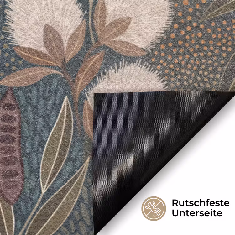 Vogel - Bladeren - Natuur - Illustratie - Groen Deurmat klein -antislip_DE