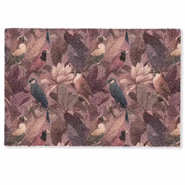 Vogels - Bladeren - Roze Deurmat klein 898 -zkaufland3d