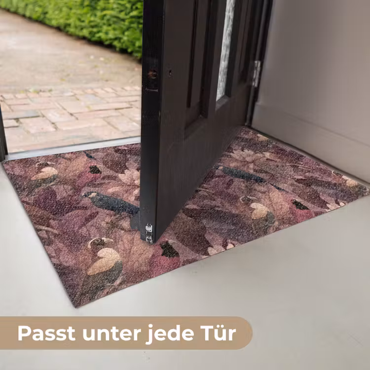 Vogels - Bladeren - Roze Deurmat klein 898 -USP_DE