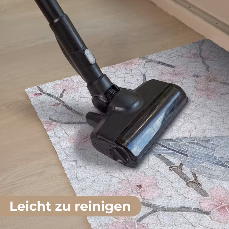 Vogel - Bloemen - Natuur - Mozaïek - Roze Deurmat klein -reinigen_DE