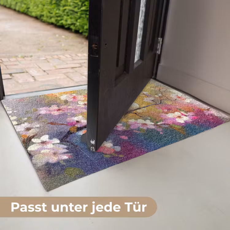 Vogels - Bloemen - Roze Deurmat klein -USP_DE