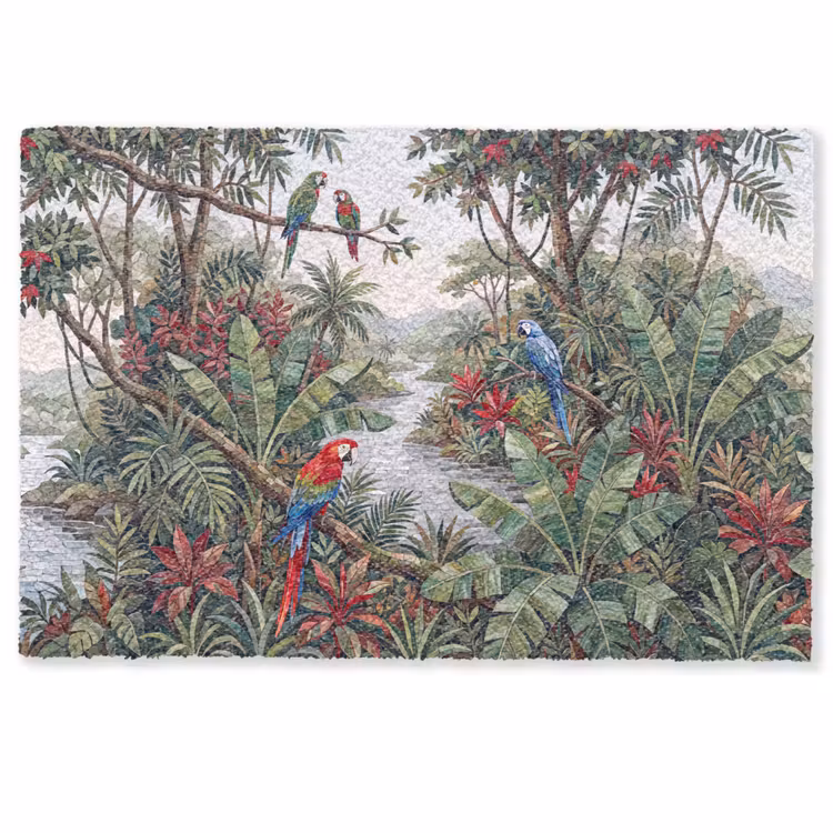 Vogel - Jungle - Natuur - Mozaïek - Groen Deurmat klein -zkaufland3d