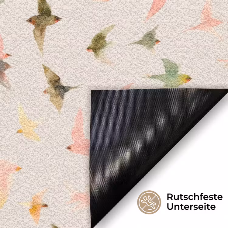 Vogels - Vliegen - Kleurrijk Deurmat klein 898 -antislip_DE