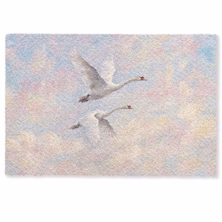 Vogel - Vliegend - Lucht - Modern - Pastel Deurmat klein -zkaufland3d