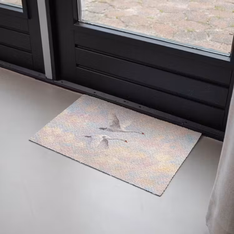 Vogel - Vliegend - Lucht - Modern - Pastel Deurmat klein -sfeer2
