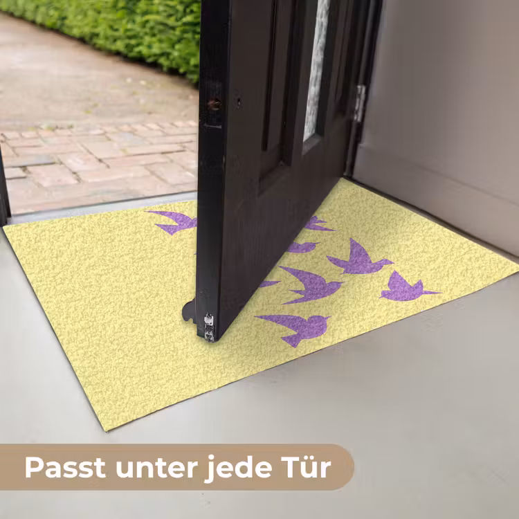 Vogels - Cirkel - Geel - Beweging Deurmat klein -USP_DE