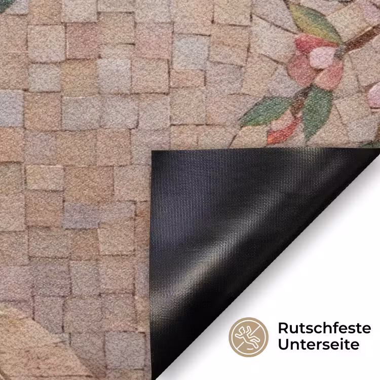 Vogel - fontein - mozaiek - kleurrijk - dieren Deurmat klein -antislip_DE
