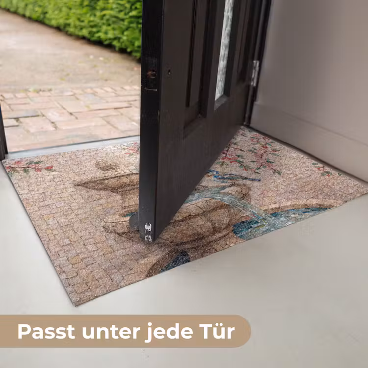 Vogel - fontein - mozaiek - kleurrijk - dieren Deurmat klein -USP_DE