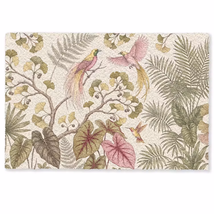 Vogels - Tropisch - Botanisch - Roze Deurmat klein -zkaufland3d