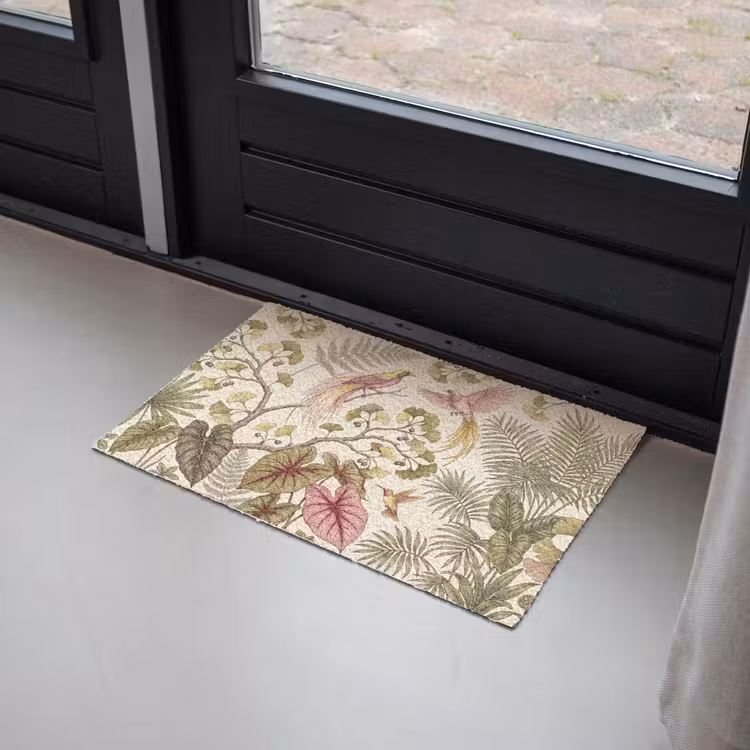 Vogels - Tropisch - Botanisch - Roze Deurmat klein -sfeer2