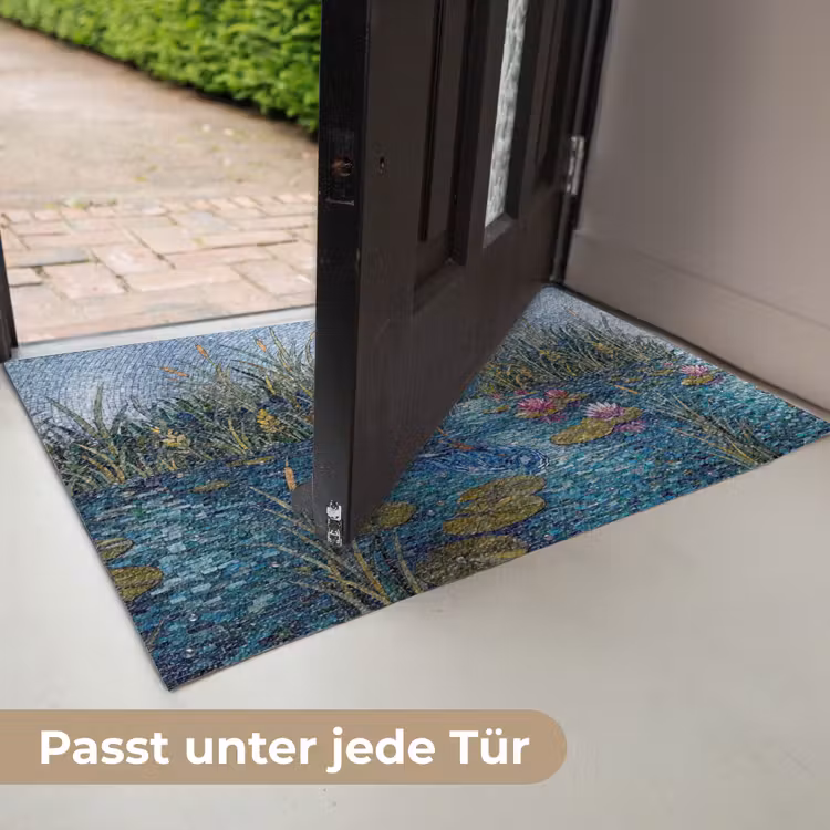 Vogel - Water - Natuur - Abstract - Blauw Deurmat klein -USP_DE
