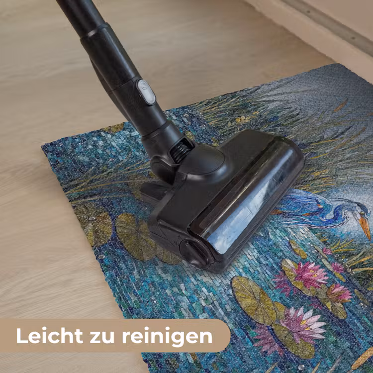 Vogel - Water - Natuur - Abstract - Blauw Deurmat klein -reinigen_DE