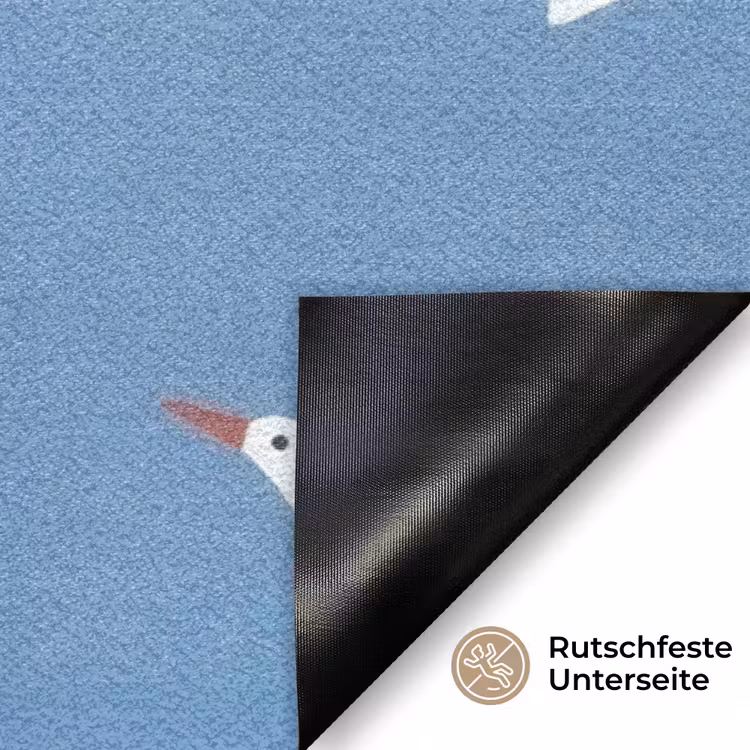 Vogels - Wit - Patroon Deurmat klein -antislip_DE
