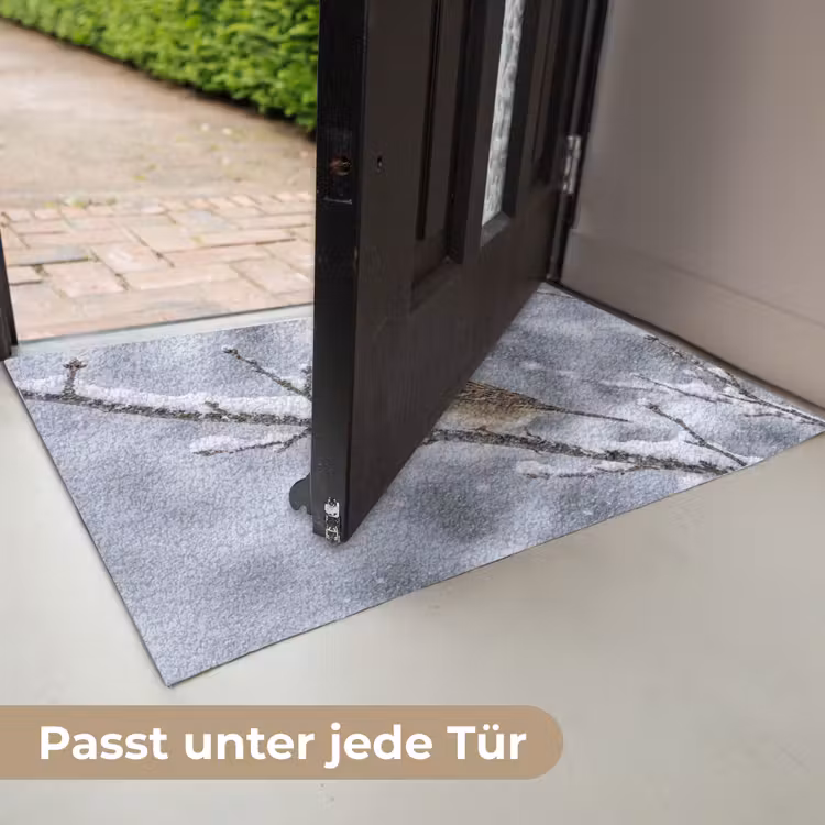 Vogel - Tak - Sneeuw - Winter Deurmat klein -USP_DE