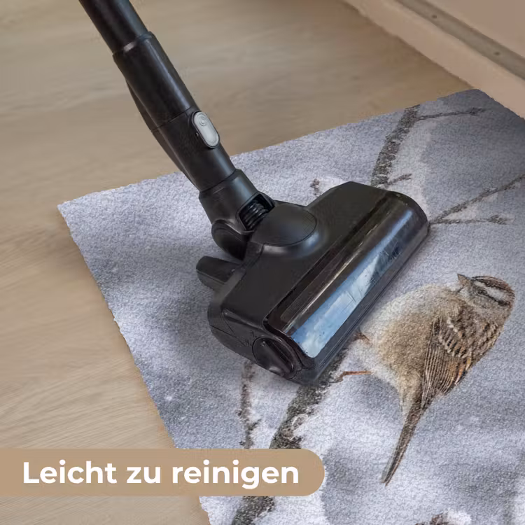 Vogel - Tak - Sneeuw - Winter Deurmat klein -reinigen_DE