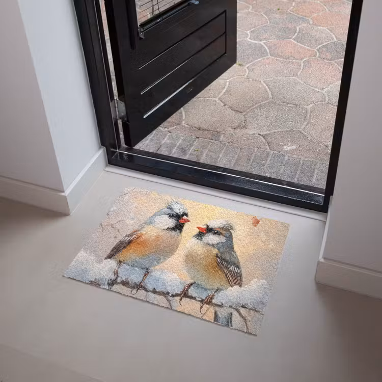 Vogels - Tak - Winter - Sneeuw Deurmat klein -sfeer5