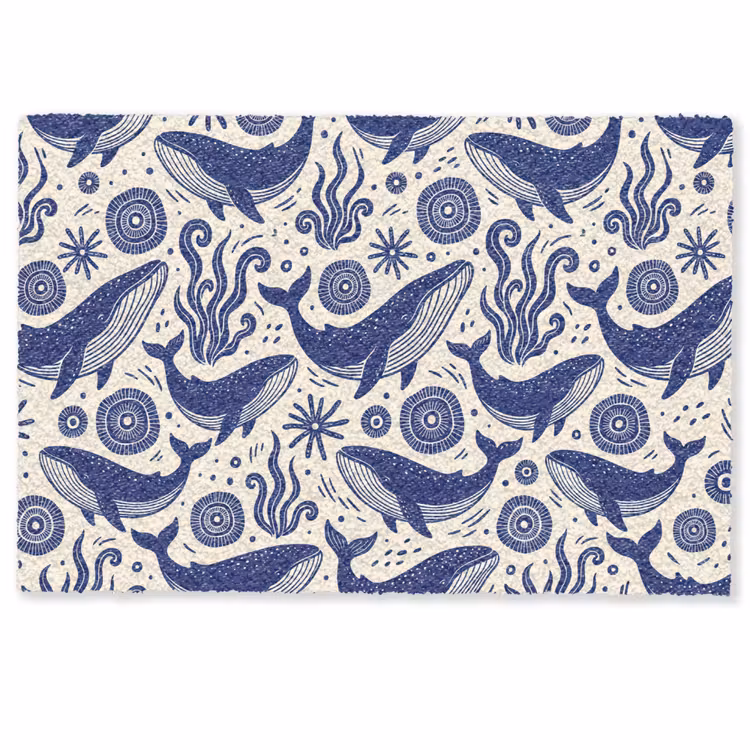 Walvis - Onderwater - Dieren - Abstract - Blauw Deurmat klein -zkaufland3d