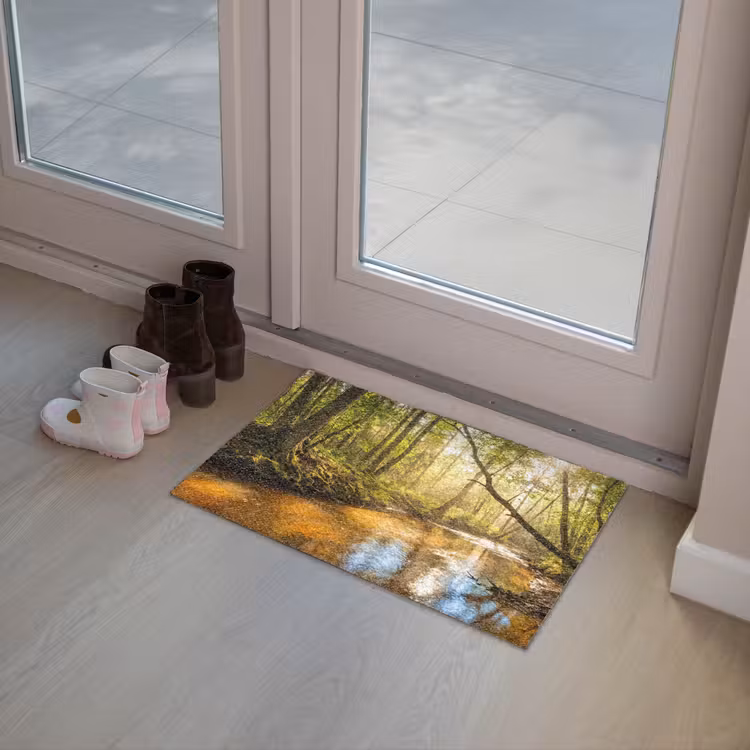 Bos - Beek - Zonlicht - Natuur - Groen Deurmat klein -sfeer3