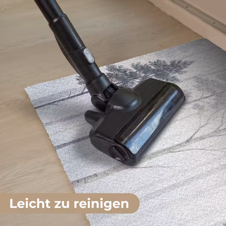 Bos - Bomen - Mist - Natuur - Illustratie - Grijs Deurmat klein -reinigen_DE