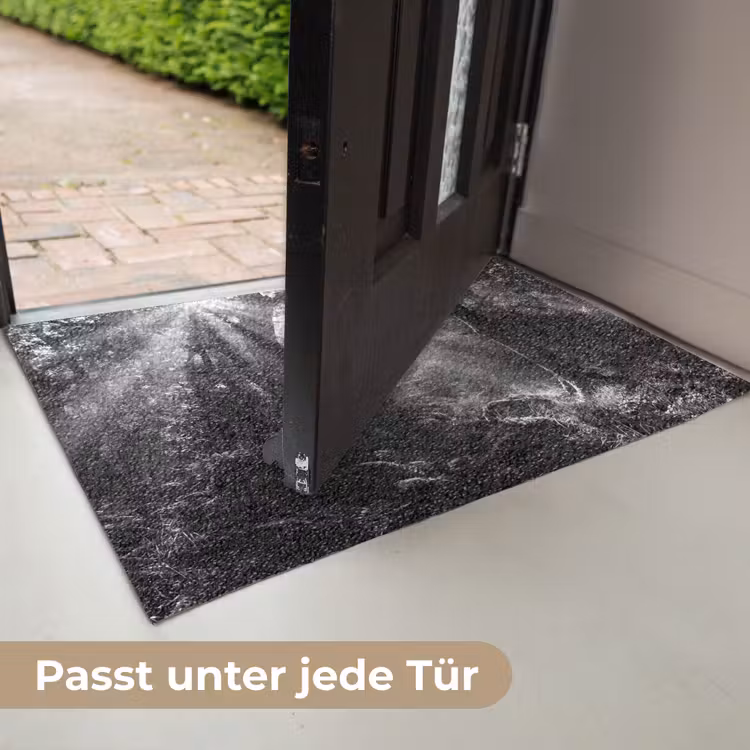Bos - Lichtstralen - Natuur - Zwart-wit Deurmat klein -USP_DE