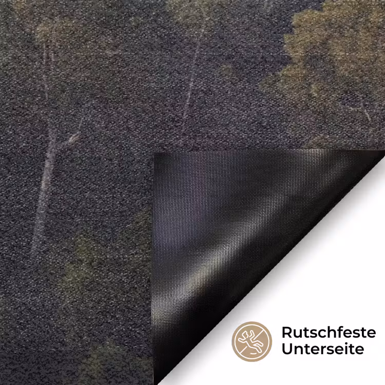 Bos - Mist - Natuur - Groen Deurmat klein -antislip_DE