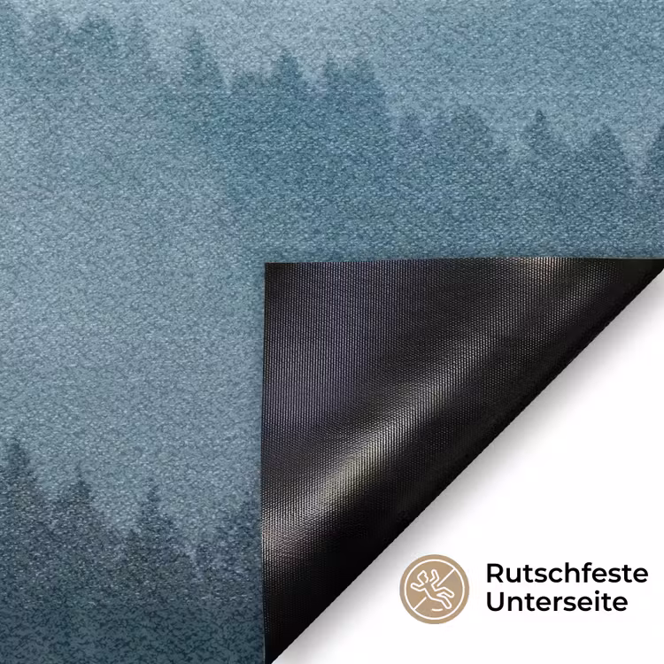 Bos - Mist - Vogels - Natuur - Groen Deurmat klein -antislip_DE