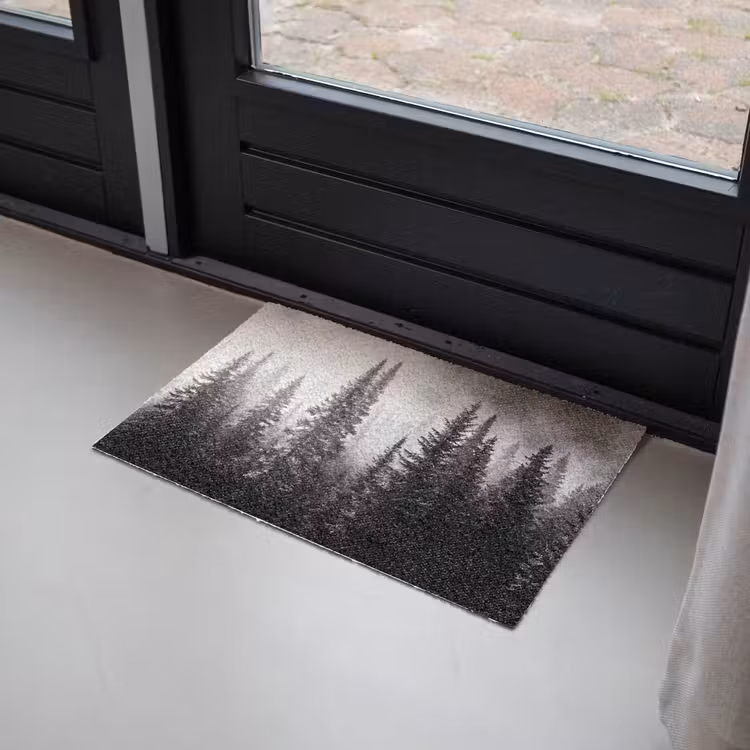 Bos - Mist - Winter - Monochroom - Natuur Deurmat klein -sfeer2