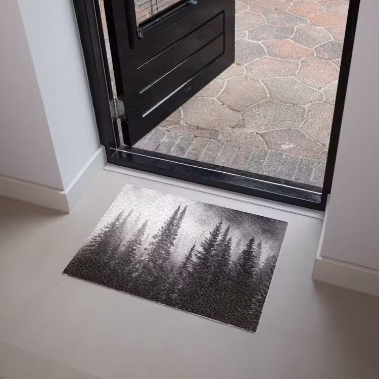 Bos - Mist - Winter - Monochroom - Natuur Deurmat klein -sfeer5