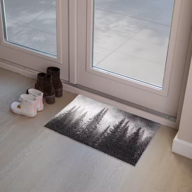 Bos - Mist - Winter - Monochroom - Natuur Deurmat klein -sfeer3