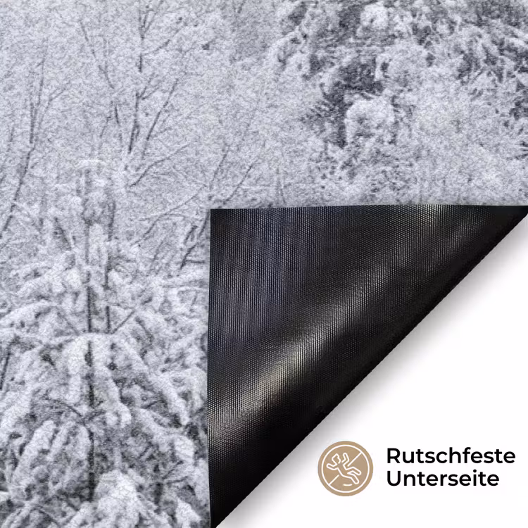 Bos - Sneeuw - Winter - Natuur - Wit Deurmat klein -antislip_DE