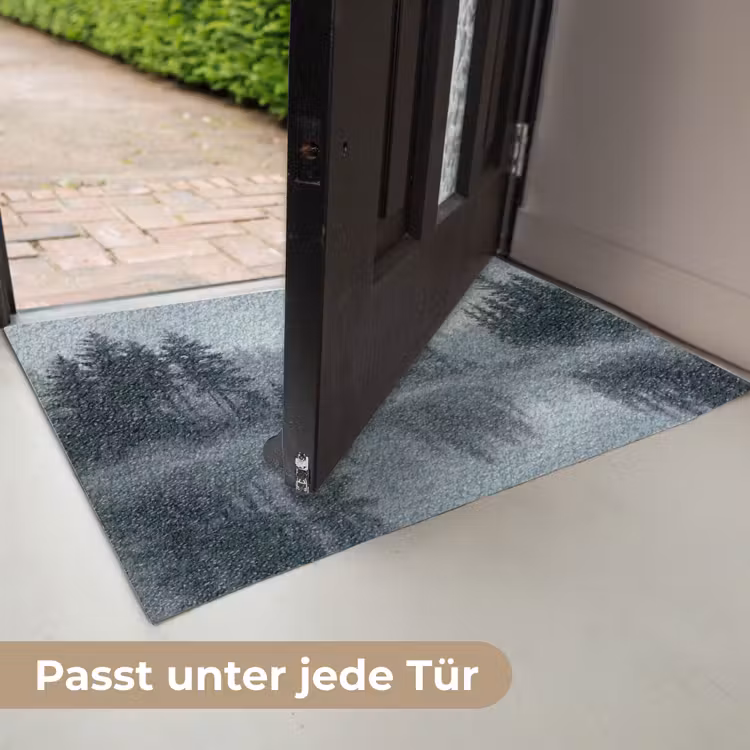 Bos - Meer - Mist - Natuur - Grijs Deurmat klein -USP_DE