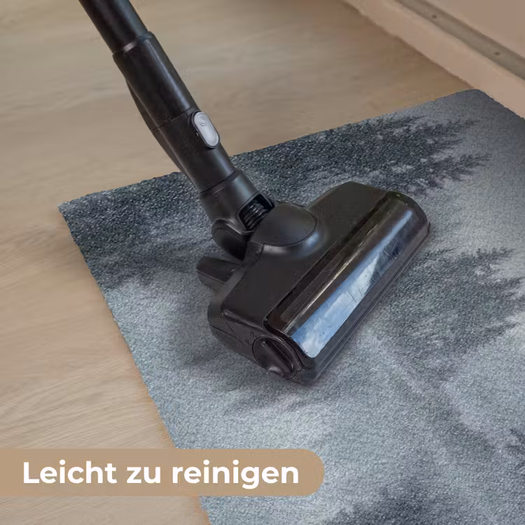 Bos - Meer - Mist - Natuur - Grijs Deurmat klein -reinigen_DE