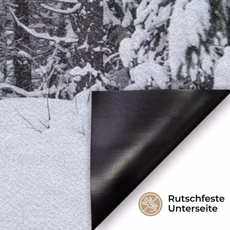 Bos - Winter - Sneeuw - Pad - Natuur Deurmat klein -antislip_DE
