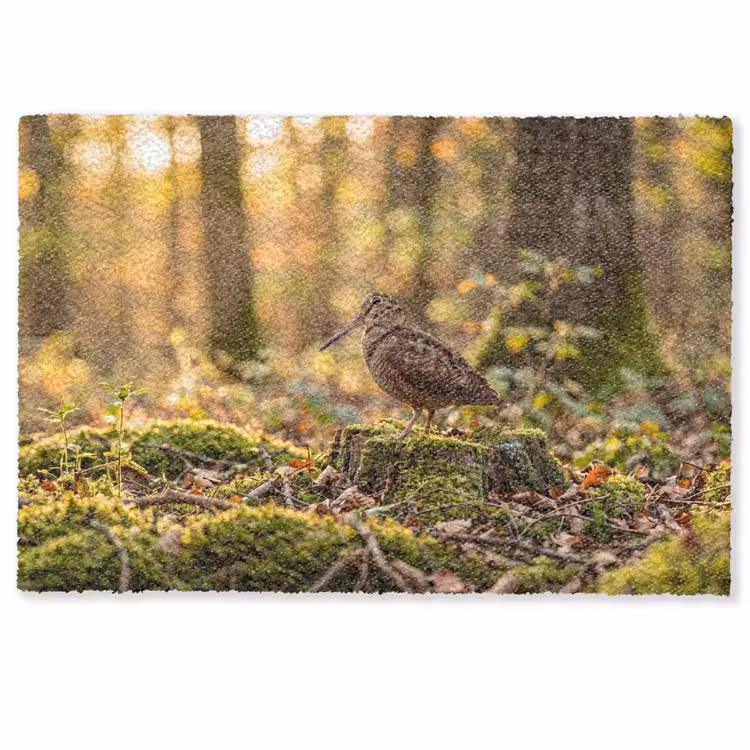 Houtsnip - Bos - Bladeren - Herfst - Gecamoufleerd Deurmat klein -zkaufland3d