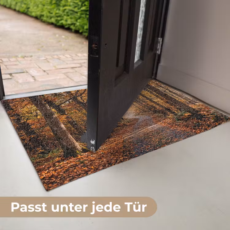 Bospad - Herfstbos - Bladeren - Oranje - Nostalgisch Deurmat klein -USP_DE
