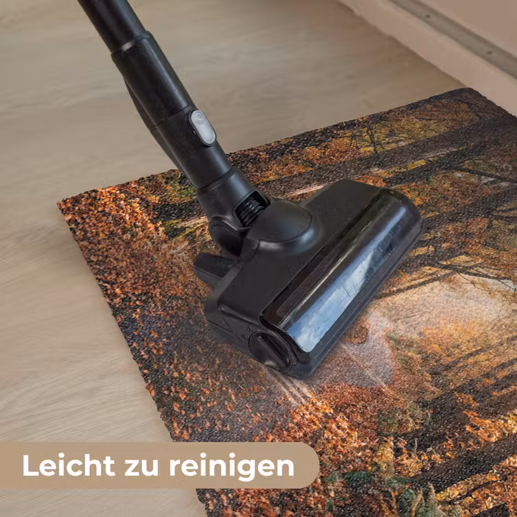 Bospad - Herfstbos - Bladeren - Oranje - Nostalgisch Deurmat klein -reinigen_DE