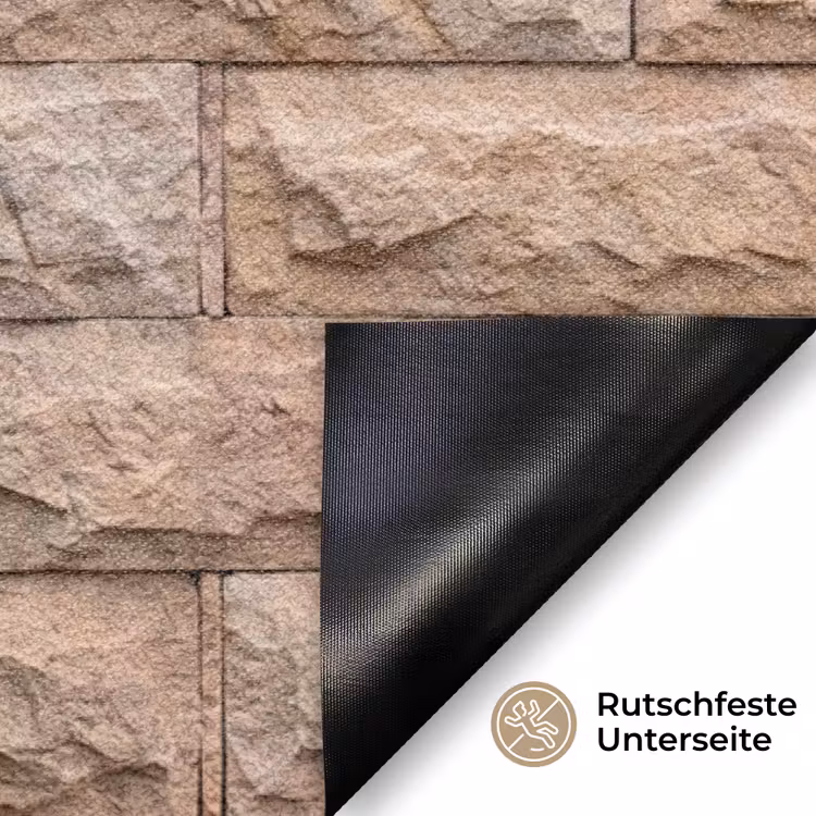 Muur - Steen - Ruw - Textuur - Beige Deurmat klein -antislip_DE