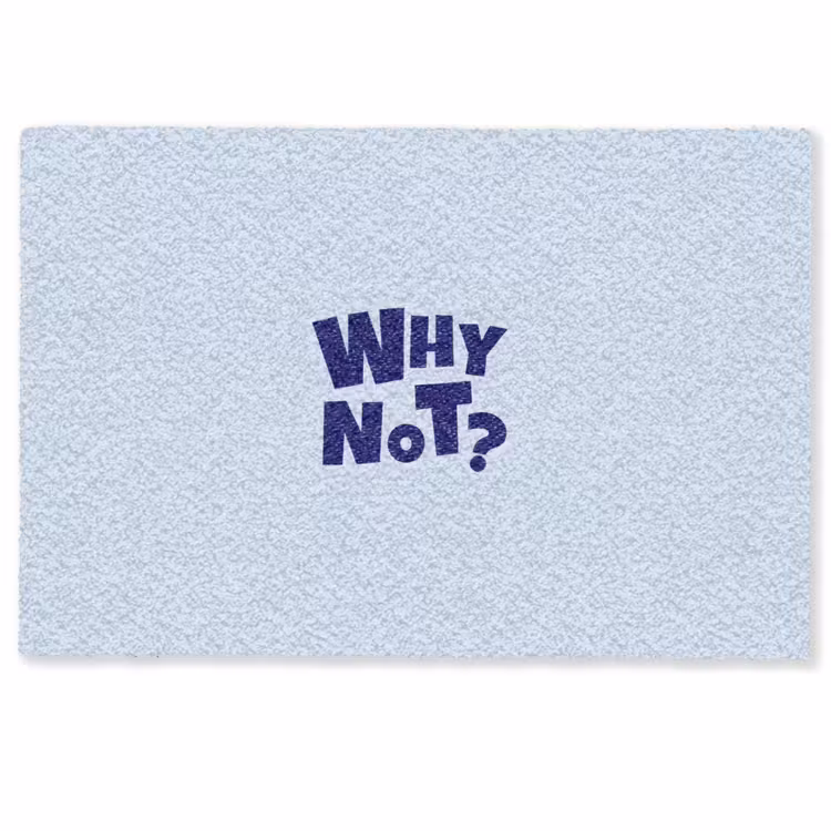 Why not - Blauw - Licht blauw - Quote Deurmat klein -zkaufland3d
