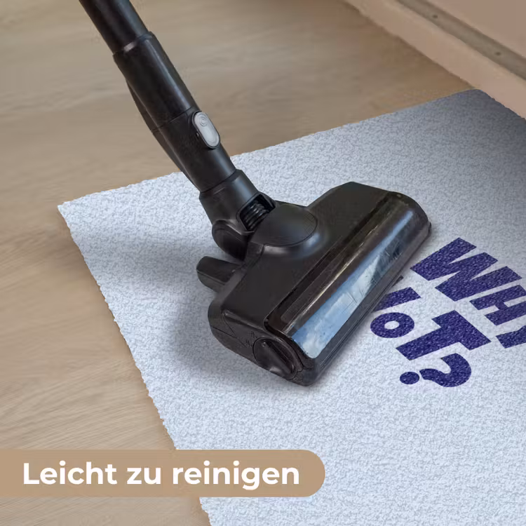 Why not - Blauw - Licht blauw - Quote Deurmat klein -reinigen_DE