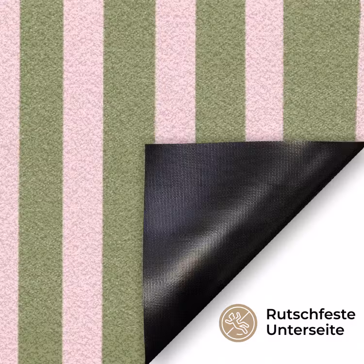 What's the best that could happen - Strepen - Groen - Roze Deurmat klein -antislip_DE