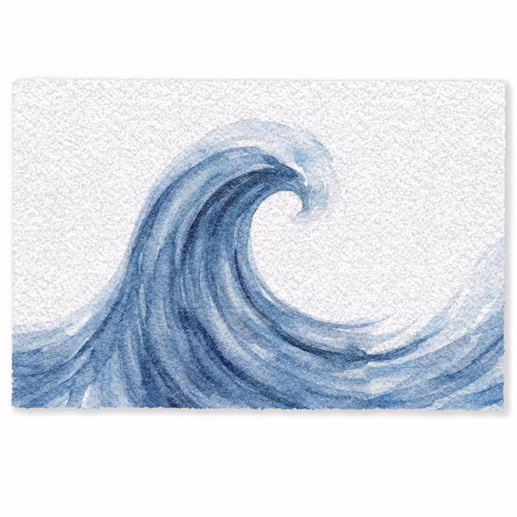 Water - Beweging - Natuur - Modern - Blauw Deurmat klein -zkaufland3d