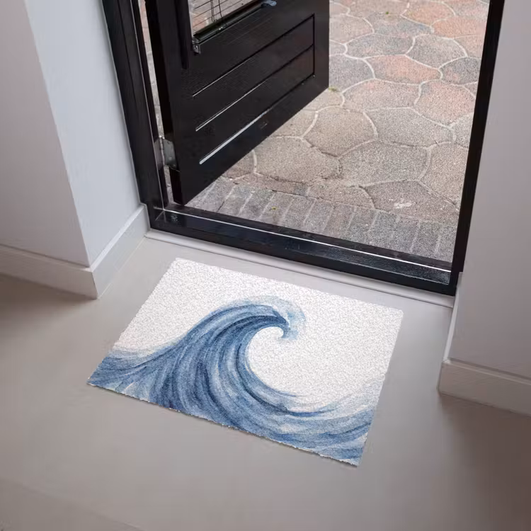 Water - Beweging - Natuur - Modern - Blauw Deurmat klein -sfeer5